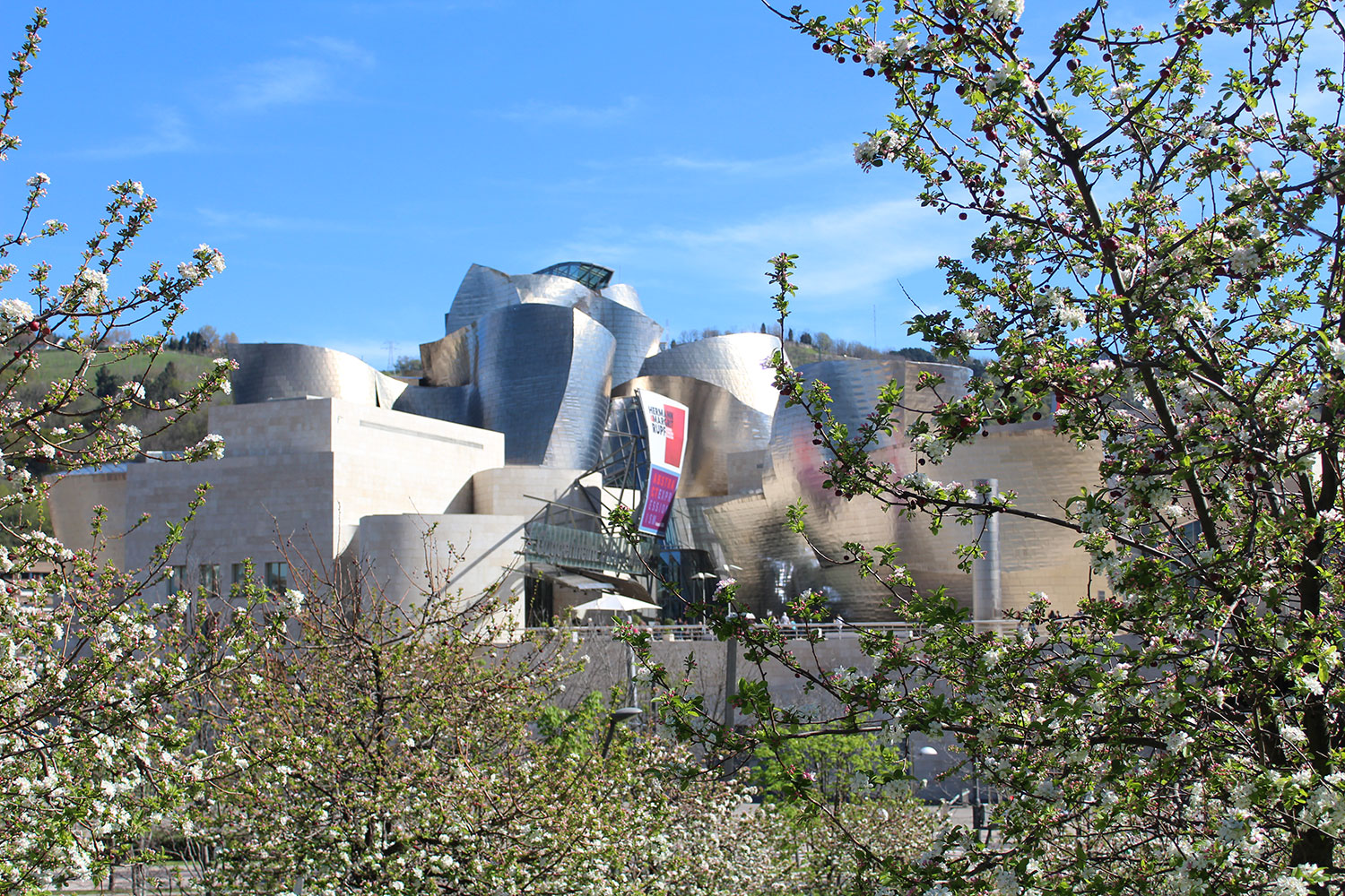 Zu sehen ist das Guggenheim Museum von außen.