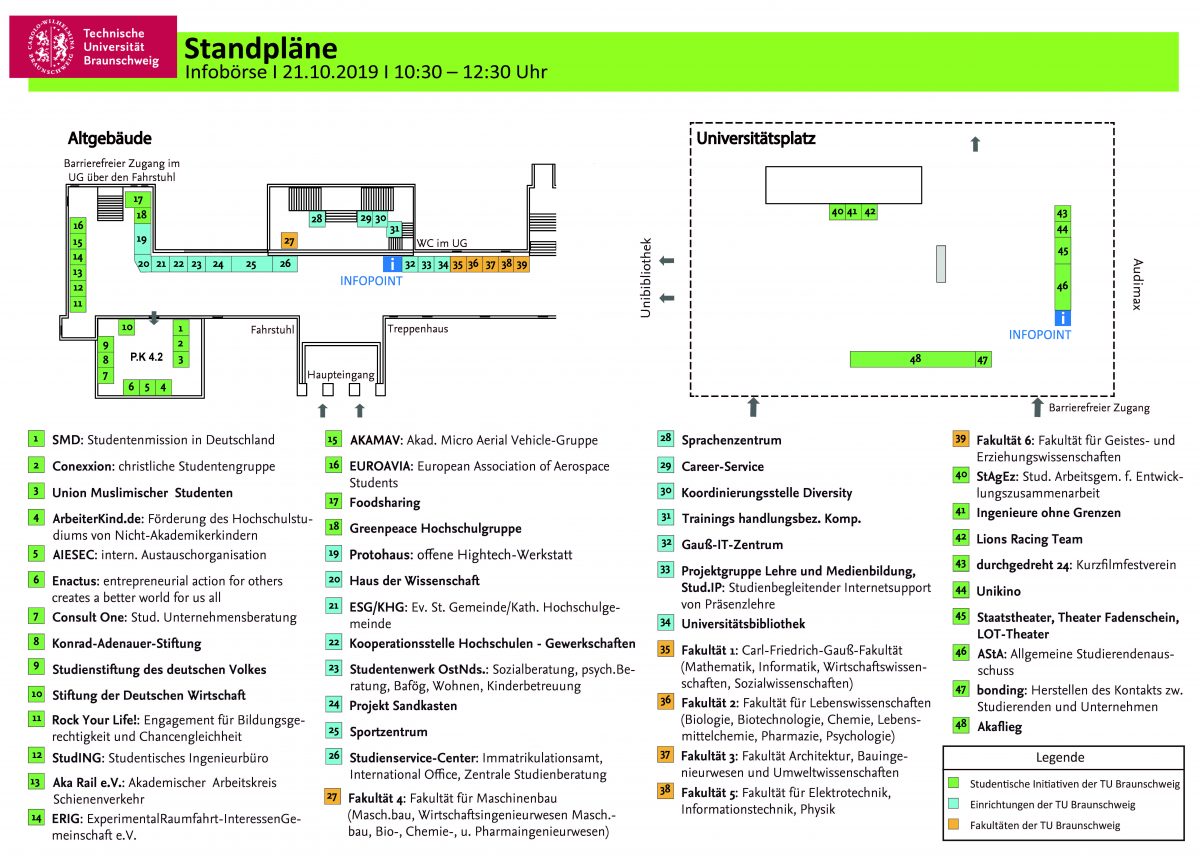 Standplan Infoborse 2019 Tu Braunschweig Blogs