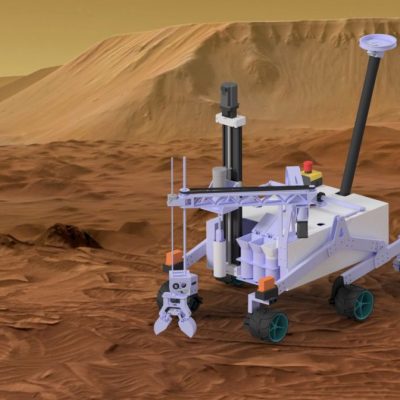 Modell des fertigen Mars-Rover „Orthos“.