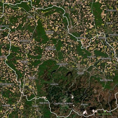 Nordharz und Harzvorland im Mai 2022. Bildnachweis: Planet Labs PBC, CC BY-NC-SA 2.0