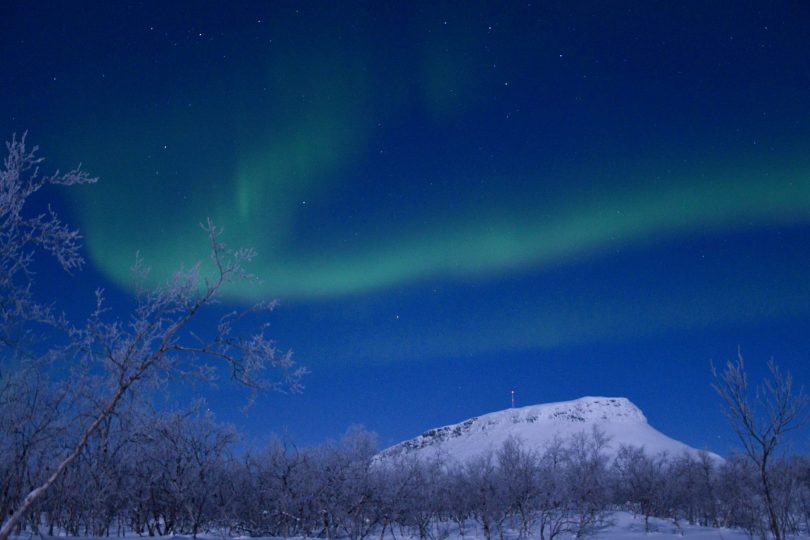 Polarlichter am schwedischen Nachthimmel.